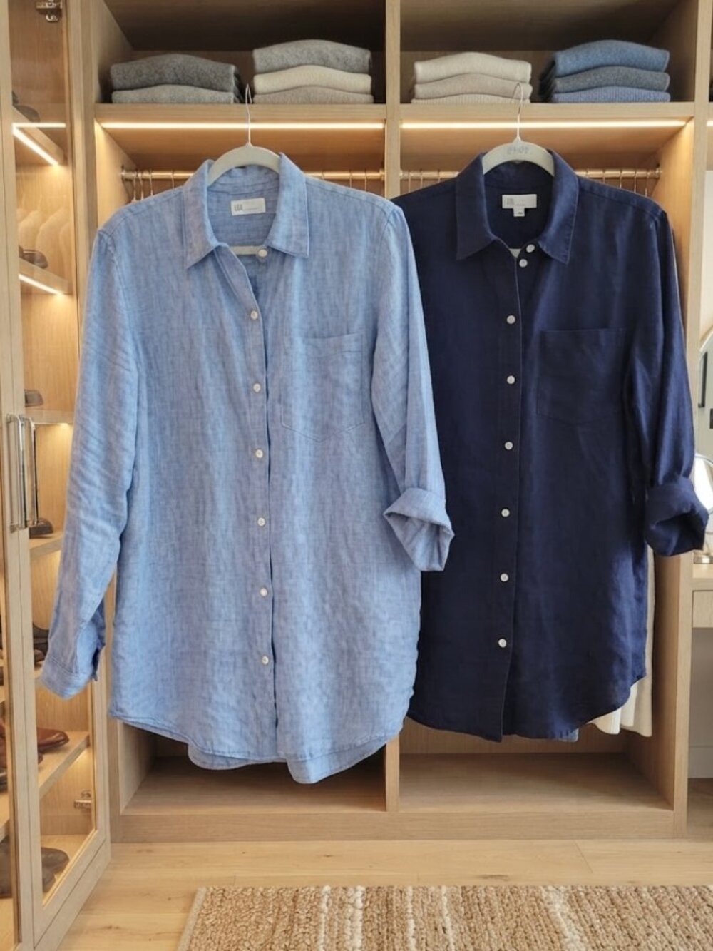 Set of 2 Gap 100% Linen Oversized Boyfriend Fit Shirts